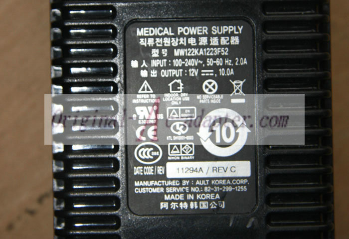 *Brand NEW*AULT INC DC12V10A (120W) for MW122KA1223F52 MW122RA1223F52 AC DC Adapter POWER SUPPLY